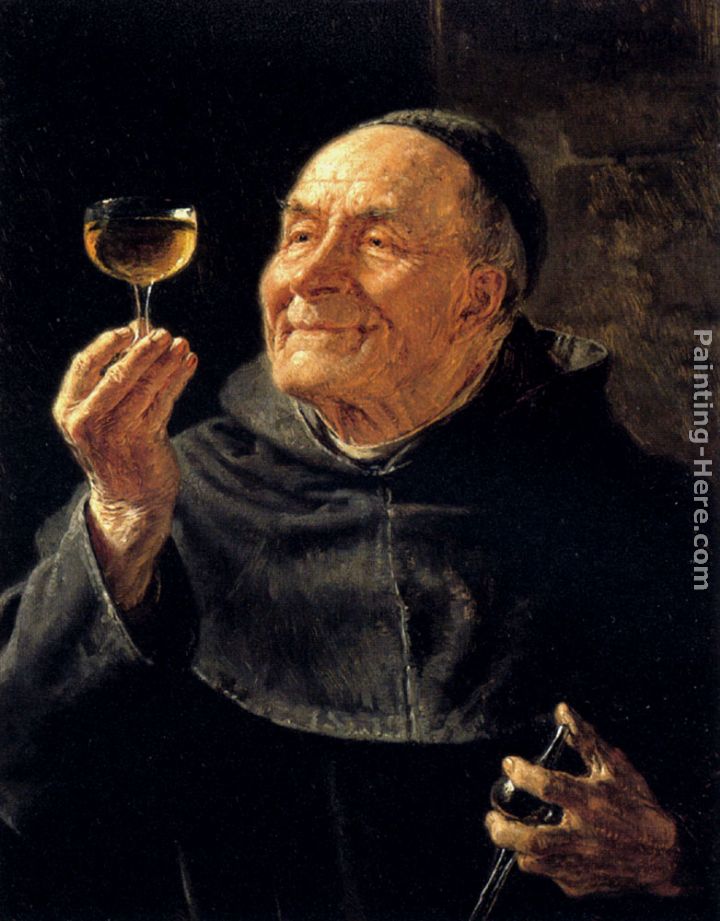 A Good Drink painting - Eduard Grutzner A Good Drink art painting